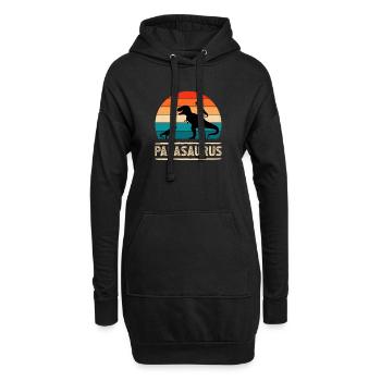 Papasaurus Dino Retro Sunset - Hoodie-Kleid - Schwarz - Vorne