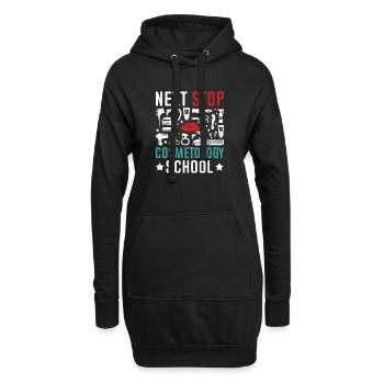 Nächste Station Kosmetikschule - Hoodie-Kleid - Schwarz - Vorne