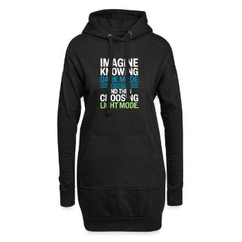 Le mode sombre existe Programmeur IT Nerd Coder Office - Sweat-shirt à capuche long Femme - noir - Devant