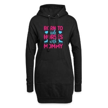 Hobby Horse Rider Horses With Mommy English Riding - Hoodie-Kleid - Schwarz - Vorne