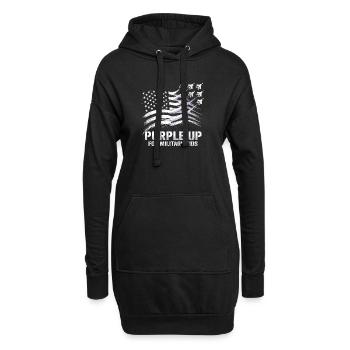 Violet pour les enfants militaires - Sweat-shirt à capuche long Femme - noir - Devant