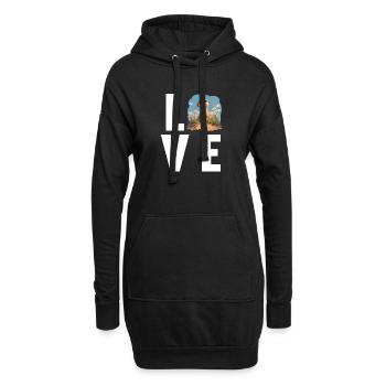 Meerkat Erdmännchen - Hoodie-Kleid - Schwarz - Vorne