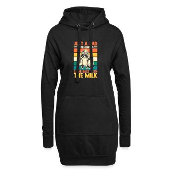 Funny Raccoon Dad Came Back With Milk Trash Panda - Hoodie-Kleid - Schwarz - Vorne
