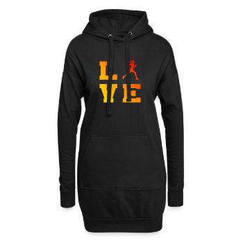 Geschenkidee für eine Running mit Running - Hoodie-Kleid - Schwarz - Vorne