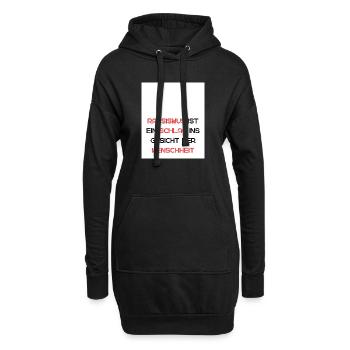 Gegen Rassismus: Ein Schlag ins Gesicht - Hoodie-Kleid - Schwarz - Vorne