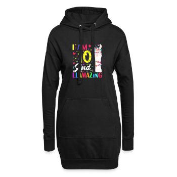 I Am 10 And Llamazing - Hoodie Dress - black - Front