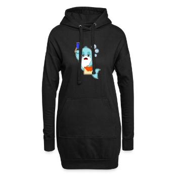 Delfin Sekretärin Handtasche Büro - Hoodie-Kleid - Schwarz - Vorne