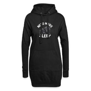 Schlafender Mops Braucht Mehr Schlaf - Hoodie-Kleid - Schwarz - Vorne