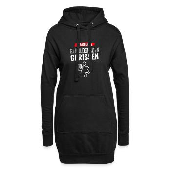Warnung Geduldsfaden gerissen - Hoodie-Kleid - Schwarz - Vorne