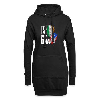 DNA-Stolz: Italienischer Puerto-Ricaner - Hoodie-Kleid - Schwarz - Vorne