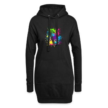 Vivid Spraydose Splash Art - Hoodie-Kleid - Schwarz - Vorne