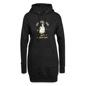 Canard Rebelle Humour Give Zero Flocks - Sweat-shirt à capuche long Femme - noir - Devant