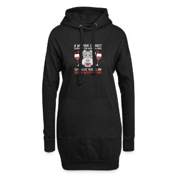 Irischer Wolfshund - Hoodie-Kleid - Schwarz - Vorne