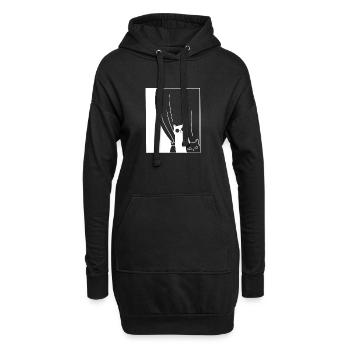  Schwarzen und Weißen Katzen  - Hoodie-Kleid - Schwarz - Vorne