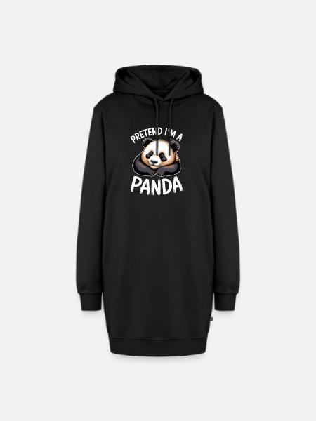 Panda Sprüche Panda Lustiges Panda Geschenk - Hoodie-Kleid - Schwarz