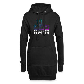 WASD Dinge die mich bewegen - Hoodie-Kleid - Schwarz - Vorne