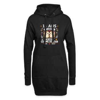 18 Ans Amour Nuit Jour - Sweat-shirt à capuche long Femme - noir - Devant