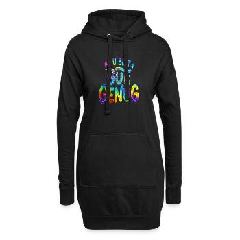 Du bist gut genug Regenbogen Spruch  - Hoodie-Kleid - Schwarz - Vorne