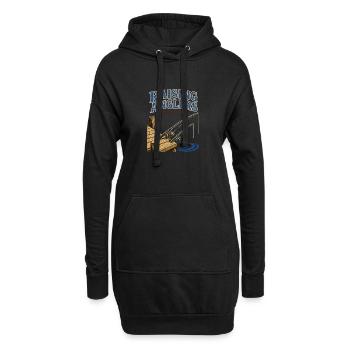 Angler am Dock Süßwasserfischfang aufziehen - Hoodie-Kleid - Schwarz - Vorne