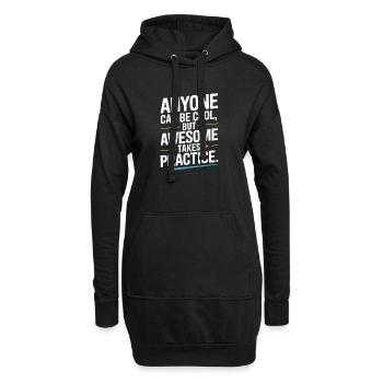 Anyone Can Be Cool Awesome Nerd Gamer Geek Ironie - Hoodie-Kleid - Schwarz - Vorne