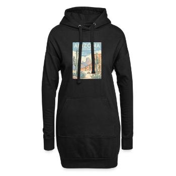 Arizona Wüsten-Retro Poster - Hoodie-Kleid - Schwarz - Vorne