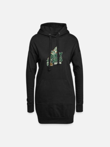 Dirty Boots Good Mood Hiking Trail Adventure Quote - Hoodie Dress - black