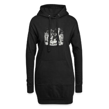 Cowboy Boston Terrier UFO lustiger Hundeliebhaber - Hoodie-Kleid - Schwarz - Vorne