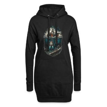 Ouvriers des eaux profondes - Sweat-shirt à capuche long Femme - noir - Devant