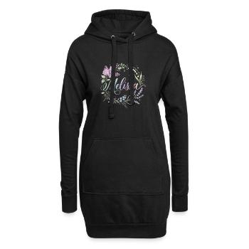La couronne florale de Melissa - Sweat-shirt à capuche long Femme - noir - Devant