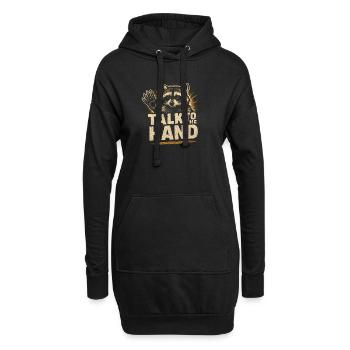 Parler à la main Humour drôle sur les ratons laveurs Drôle - Sweat-shirt à capuche long Femme - noir - Devant