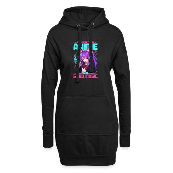 Anime et musique Chibi - Sweat-shirt à capuche long Femme - noir - Devant