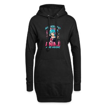 Anime et musique Chibi - Sweat-shirt à capuche long Femme - noir - Devant