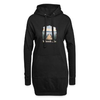 Wochenende am See, Bodensee Uferkind Heimatmotiv - Hoodie Dress - black - Front