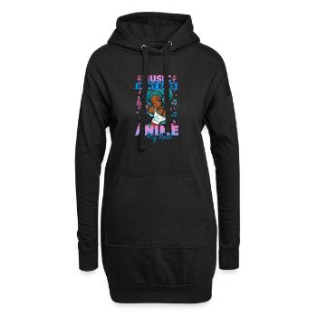 Anime and Music Chibi Black Girl - Hoodie-Kleid - Schwarz - Vorne