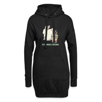 Bubble Tea Boba Drôle de Lapin mignon - Sweat-shirt à capuche long Femme - noir - Devant