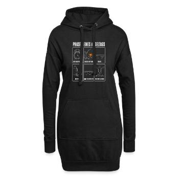 Phasen eines Angeltags Lustiges Angler Motiv mit - Hoodie-Kleid - Schwarz - Vorne