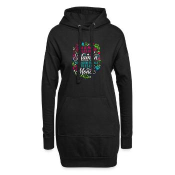 Maman Tu Es Le Monde Fête Des Mères Cadeau - Sweat-shirt à capuche long Femme - noir - Devant
