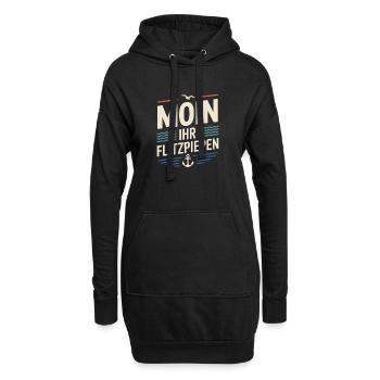 Moin Ihr Flitzpiepen Norddeutsch Hamburg Büro Moin - Hoodie-Kleid - Schwarz - Vorne