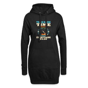 Zugzimmer Modellbahn Modellbahn Papa Geschenk - Hoodie-Kleid - Schwarz - Vorne