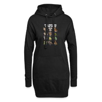 Table de dessins animés mignonne des habitants des arbres - Sweat-shirt à capuche long Femme - noir - Devant