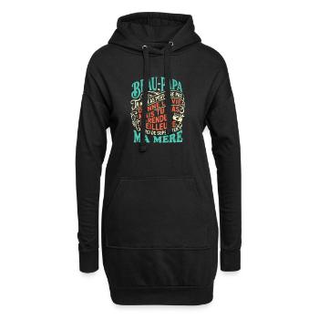 Beau-Papa Humour Cadeau Fête Des Pères Retro - Sweat-shirt à capuche long Femme - noir - Devant