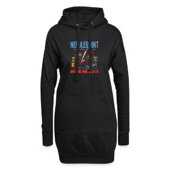 Lustiges Nadelspitzen-bastelhobby - Hoodie-Kleid - Schwarz - Vorne