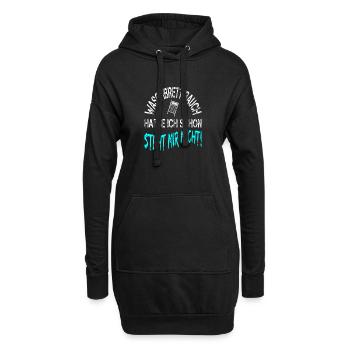 Waschbrettbauch hatte ich schon steht mir nicht - Hoodie-Kleid - Schwarz - Vorne