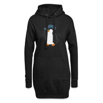 Chapeau de Pingouin - Sweat-shirt à capuche long Femme - noir - Devant