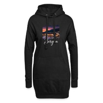 Bergen Harbour Evening - Hoodie Dress - black - Front