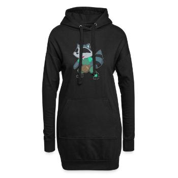 Gant de baseball Raccoon - Sweat-shirt à capuche long Femme - noir - Devant