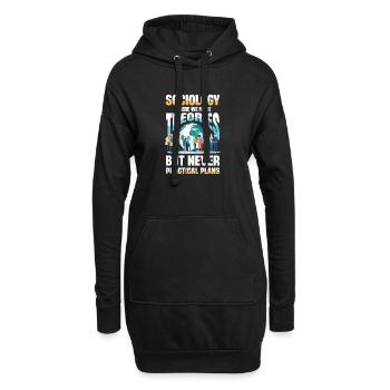  Soziologie Where We Make Theories But Never - Hoodie-Kleid - Schwarz - Vorne