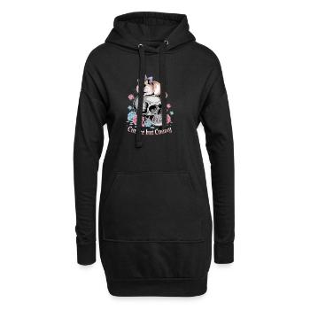 Malédiction mais câlin hamster sur le crâne - Sweat-shirt à capuche long Femme - noir - Devant