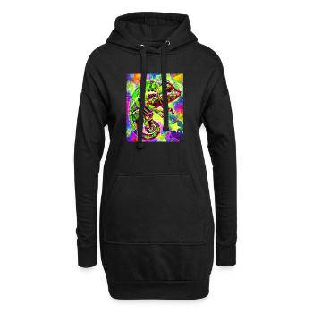 chameleon - Hoodie Dress - black - Front