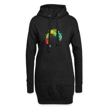 Flamingo Splash Art - Hoodie Dress - black - Front